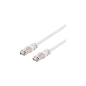 DELTACO SFTP-615VH - Patchkabel - RJ-45 (han) til RJ-45 (han) - 15 m - SFTP - CAT 6 - halogenfri, formet - hvid