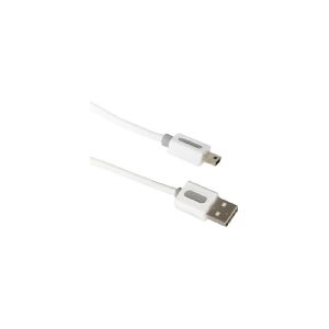 ICIDU USB 2.0 A-Bm Cable 1m White, 1 m, USB A, Mini-USB B, USB 2.0, Hanstik/Hanstik, Hvid