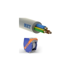 NKT Installationskabel, halogenfri 3G2,5 mm² NOIKLX90 lysegrå 300/500V, QADDY, udvendig dimension max. 10,0 mm - (500 meter)