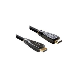 Delock High Speed HDMI with Ethernet - HDMI-kabel med Ethernet - HDMI han til HDMI han - 3 m - antracit (sort)