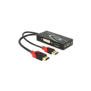 Delock - Video transformer - HDMI - DVI, DisplayPort, VGA - sort - detailsalg