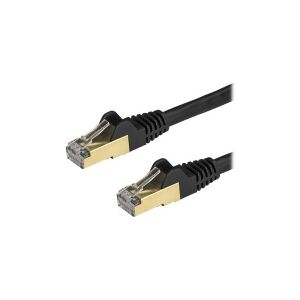 StarTech.com 3m CAT6A Ethernet Cable, 10 Gigabit Shielded Snagless RJ45 100W PoE Patch Cord, CAT 6A 10GbE STP Network Cable w/Strain Relief, Black, Fluke Tested/UL Certified Wiring/TIA - Category 6A - 26AWG (6ASPAT3MBK) - Patchkabel - RJ-45 (han) til RJ-4