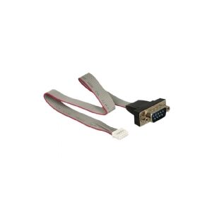 Delock Cable serial pin header female > 1 x DB9 male 2 mm pitch layout: twisted - Serielt kabel - DB-9 (han) til 9 pin seriesamlekasse (hun) - 30 cm - grå