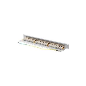 Lanberg PPSA-1024-S - Patch-panel - stativmonterbar - CAT 6a - STP - RJ-45 X 24 - grå, RAL 7035 - 1U - 19