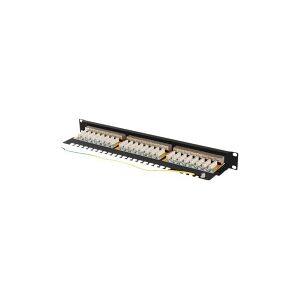 Lanberg PPSA-1024-B - Patch-panel - stativmonterbar - CAT 6a - STP - RJ-45 X 24 - sort, RAL 9004 - 1U - 19