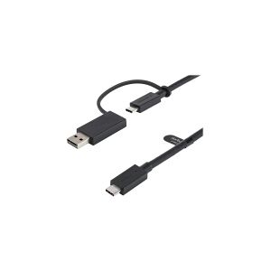 StarTech.com 3ft (1m) USB C Cable w/ USB-A Adapter Dongle, Hybrid 2-in-1 USB C Cable w/ USB-A   USB-C to USB-C (10Gbps/100W PD), USB-A to USB-C (5Gbps), USB-A Host to USB-C DisplayLink Dock - Ideal for Hybrid Dock (USBCCADP) - USB-kabel - 24 pin USB-C (ha