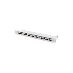 Lanberg PPS7-1024-S - Patch-panel - stativmonterbar - CAT 7 - STP - RJ-45 X 24 - grå, RAL 7035 - 1U - 19