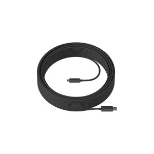 Logitech Strong - USB-kabel - USB Type A (han) til 24 pin USB-C (han) - USB 3.1 - 10 m - plenum, Active Optical Cable (AOC) - for Room Solution Huddle, Large