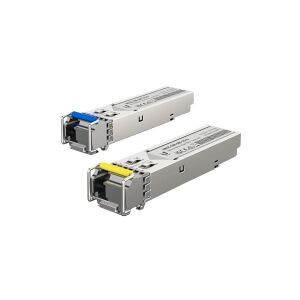 Ubiquiti - SFP (mini-GBIC) transceiver modul - 1GbE - 1000Base-BiDi - LC enkelttilstand - op til 3 km - 1310 nm / 1550 nm (pakke med 2)