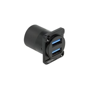 Delock - D-Type - USB socket mechanism - USB 3.2 Gen 1 - USB - 2 USB-sokler - sort