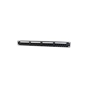 Gembird NPP-C524CM-001 - Patch panel med kabelstyring - CAT 5e - sort - 1U - 19 - 24 porte