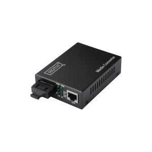 DIGITUS DN-82021-1 - Fibermedieomformer - 100Mb LAN - 10Base-T, 100Base-FX, 100Base-TX - RJ-45 / SC enkelttilstand - op til 20 km - 1310 nm