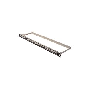 DIGITUS Professional DN-91422 - Patch-panel - CAT 6a - STP - sort, RAL 9005 - 0.5U - 19 - 24 porte