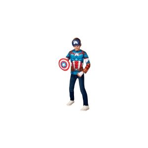 Rubies Captain America Deluxe Top udklædningssæt, 8-10 år