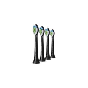 Philips Sonicare W HX6064 Optimal White - Ekstra tandbørstehoved - til tandbørste - sort (pakke med 4) - til Sonicare 2-serien  Sonicare DiamondClean Smart HX9902  Sonicare ProtectiveClean 4100  6100