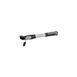 Fischer Fahrrad FISCHER bicycle mini pump aluminum double stroke duo head, air pump (black/silver, with pressure gauge)