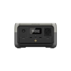 EcoFlow RIVER 2 - Transportabel strømstation - AC 220-240 / DC 11-30 / 5/9/12/15/20/24 V - litiumjernfosfat - 256 Wh - Wi-Fi, Bluetooth - output-stikforbindelser: 5 - Europa