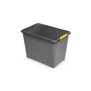 ORPLAST Durable Container on Wheels with a Lid Gray 80 l SolidStore Orplast universal