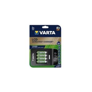 Varta LCD ULTRA FAST CHARGER+ - 0,25 time batterioplader - (for 4xAA/AAA) + AC-strømadapter + bilstrømsadapter 4 x AA type - NiMH - 2100 mAh