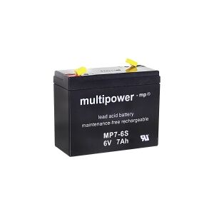 multipower MP7-6S Blybatteri 6 V 7 Ah Blyfleece (B x H x T) 116 x 99 x 50 mm Fladstik 4,8 mm Vedligeholdelsesfri, Lav selvafladning