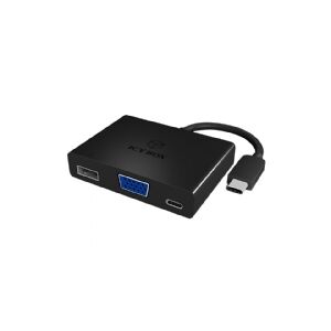 RaidSonic Technology RaidSonic ICY BOX IB-DK4032-CPD - Ekstern videoadapter - Parade PS176 - USB-C - VGA - sort
