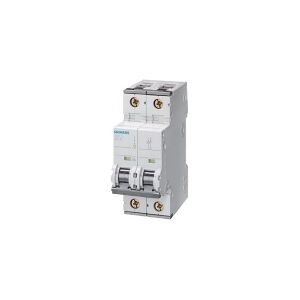 SIEMENS Automatsikring D 6A, 2 polet D-karakteristik 10kA kortslutningsbrydeevne 400AC, 60VDC, 36 mm bred