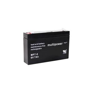 multipower PB-6-7-4,8 Blybatteri 6 V 7 Ah Blyfleece (B x H x T) 151 x 100 x 34 mm Fladstik 4,8 mm Vedligeholdelsesfri, Lav selvafladning