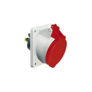 BALS CEE Stikdåse H6 400V 32A 5 polet, rød indbygning skrå, flange 85x85 mm, Quick Connect® IP44, polyamid