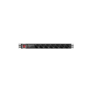 Lanberg PDU-PRO-07F-0200-BK - Strømfordelingsenhed (rackversion) - AC 220-250 V - 4000 Watt - input: DIN 49441 - output-stikforbindelser: 7 (7 x Type F) - 1U - 19 - 2 m ledning - sort