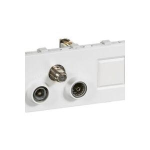 LAURITZ KNUDSEN TV ,Radio,RJ45 og Data slutdåse, 2 modul 4 stik TD372 FUGA® Farve: hvid.