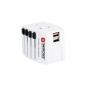Skross MUV USB, Universel, Universel, 100 - 250 V, 5 V, Hvid, 2,4 A