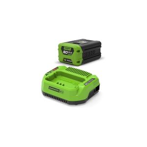 Greenworks, GSK60B2, Starter-sæt, 60V, Universal lader m/ 2Ah Batteri