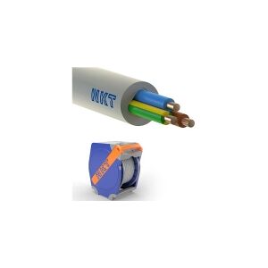 NKT Installationskabel, halogenfri 3G1,5 mm² NOIKLX90 lysegrå 300/500V, QADDY, udvendig dimension max. 9,5 mm - (500 meter)