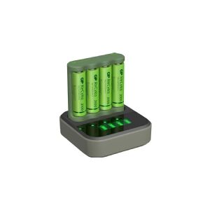 GP Batteries GP Battery GP ReCyko B4D45 4 kartu LCD 4 prievadu prijungimo jungtis + 4 x AA NiMh 2100 mAh