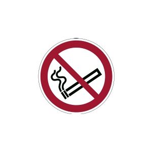 Durable Advarselsklistermærke Rygning forbudt Ø43cm 0,4 mm hvid/rød