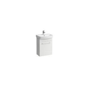 Laufen Kompas N hvid møbelpakke med venstrehængslet låge samt håndvask. Mål: bredde 500 mm, højde 675 mm, dybde 360 mm