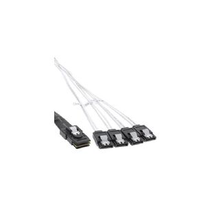 InLine 27620 - SAS cable, Mini, Grå, SAS SFF8087 to 4x SATA, 1:1 pin assignment, 50cm, to connect a host contoller with SFF8087 connector.