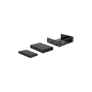 Delock 3.5/ 5.25Mobile Rack for 2.5SATA hard drives and SSDs - Lagrings mobil rack - 2.5 - sort