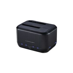 LC Power LC-DOCK-U3-III - HDD dockingstation - båse: 2 - 2,5 / 3,5 delt - SATA - USB 3.0 - sort