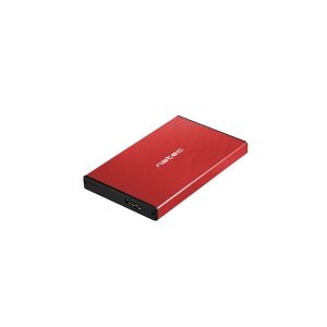 NATEC Rhino GO, HDD/SSD kabinet, 2.5, Serial ATA III, 6 Gbit/sek., USB-tilslutning, Rød