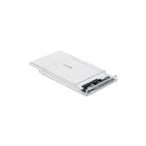 Delock External Enclosure for 2.5 SATA HDD / SSD with USB Type-C - Lagringspakning - 2.5 - SATA 6Gb/s - USB 3.2 (Gen 2) - gennemsigtig