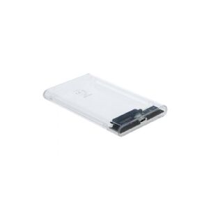 Delock 2.5 External Enclosure SATA HDD > USB 3.0 - Lagringspakning - 2.5 - SATA 6Gb/s - USB 3.1 (Gen 2) - gennemsigtig