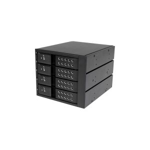 StarTech.com 4-Bay Mobile Rack Backplane - Trayless Hot Swap Mobile Rack Backplane for 3.5in SAS II/SATA III - 6 Gbps HDD (HSB4SATSASBA) - Lagrings mobil rack - 2.5 - sort