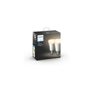 Philips Hue White - LED-lyspære - form: A60 - E27 - 9 W (tilsvarende 60 W) - klasse F - blødt varmt hvidt lys - 2700 K (pakke med 2)