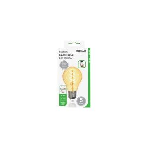 DELTACO SMART HOME - LED-filament-lyspære - form: A60 - E27 - 5.5 W (tilsvarende 35 W) - klasse G - 1800-6500 K