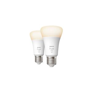 Philips Hue White - LED-lyspære - form: A60 - E27 - 9 W (tilsvarende 60 W) - klasse F - blødt varmt hvidt lys - 2700 K (pakke med 2)