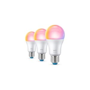 Philips WiZ Colors - LED-lyspære - form: A60 - E27 - 8.5 W (tilsvarende 60 W) - klasse F - RGB/varmt til køligt hvidt lys - 2200-6500 K (pakke med 3)