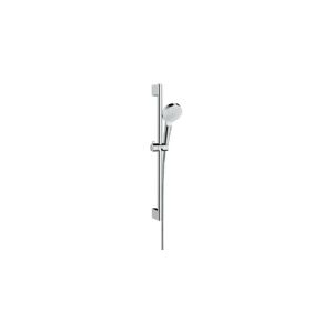 HANSGrohe Crometta 1Jet brusesæt i hvid/krom med 650 mm brusestang, håndbruser med 1 strålefunktion samt bruseslange på 1,6 meter