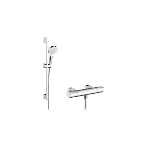 HansGrohe Crometta brusersystem til frembygning med Vario brusesæt 65 cm og Ecostat 1001 CL termostatarmatur