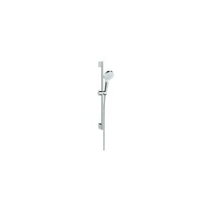 HANSGrohe Crometta Vario brusesæt i hvid/krom med 650 mm brusestang, Ø100 mm håndbruser med 2 strålefunktioner samt bruseslange på 1,6 meter